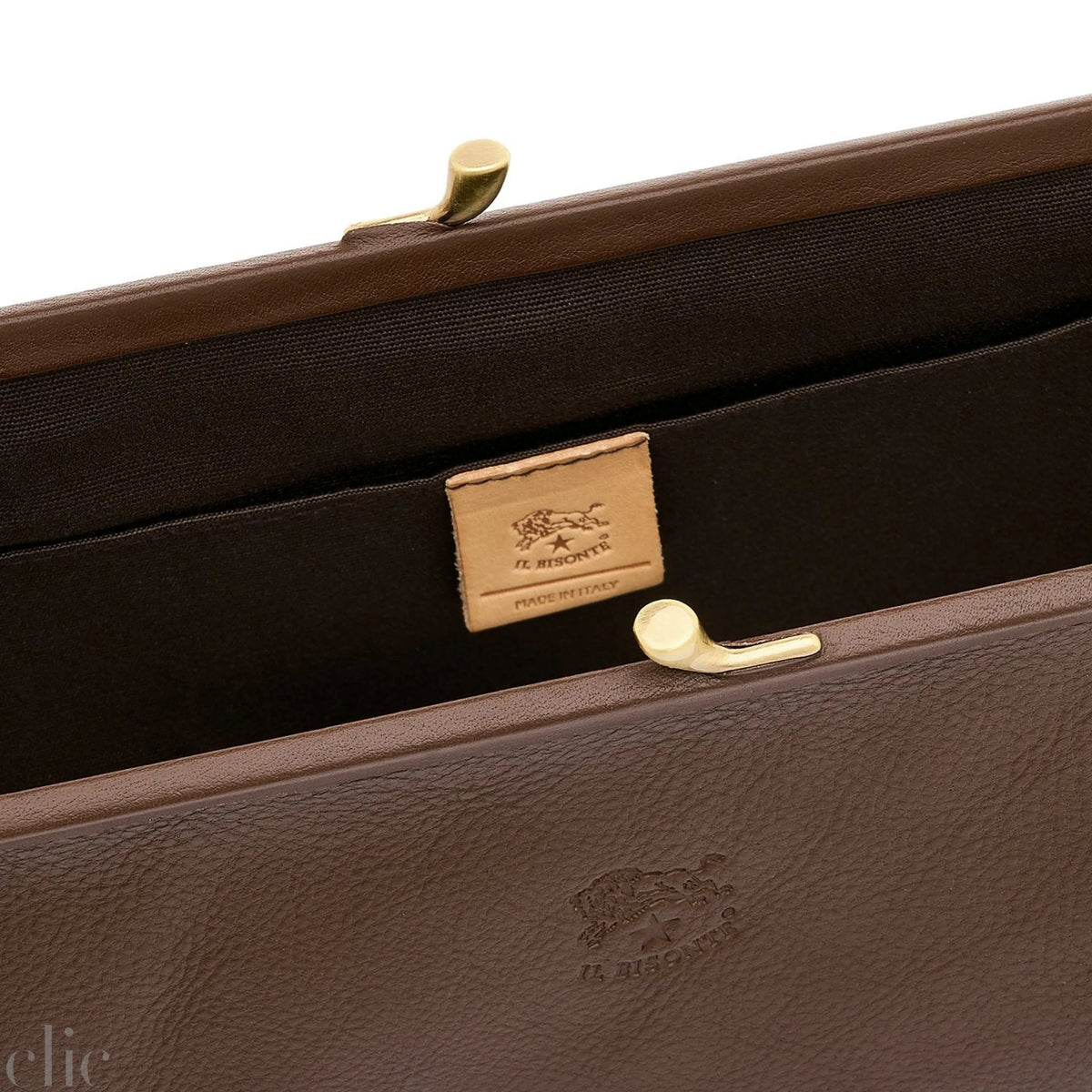 Manuela Clutch Bag in Brown Tabacco, from IL Bisonte