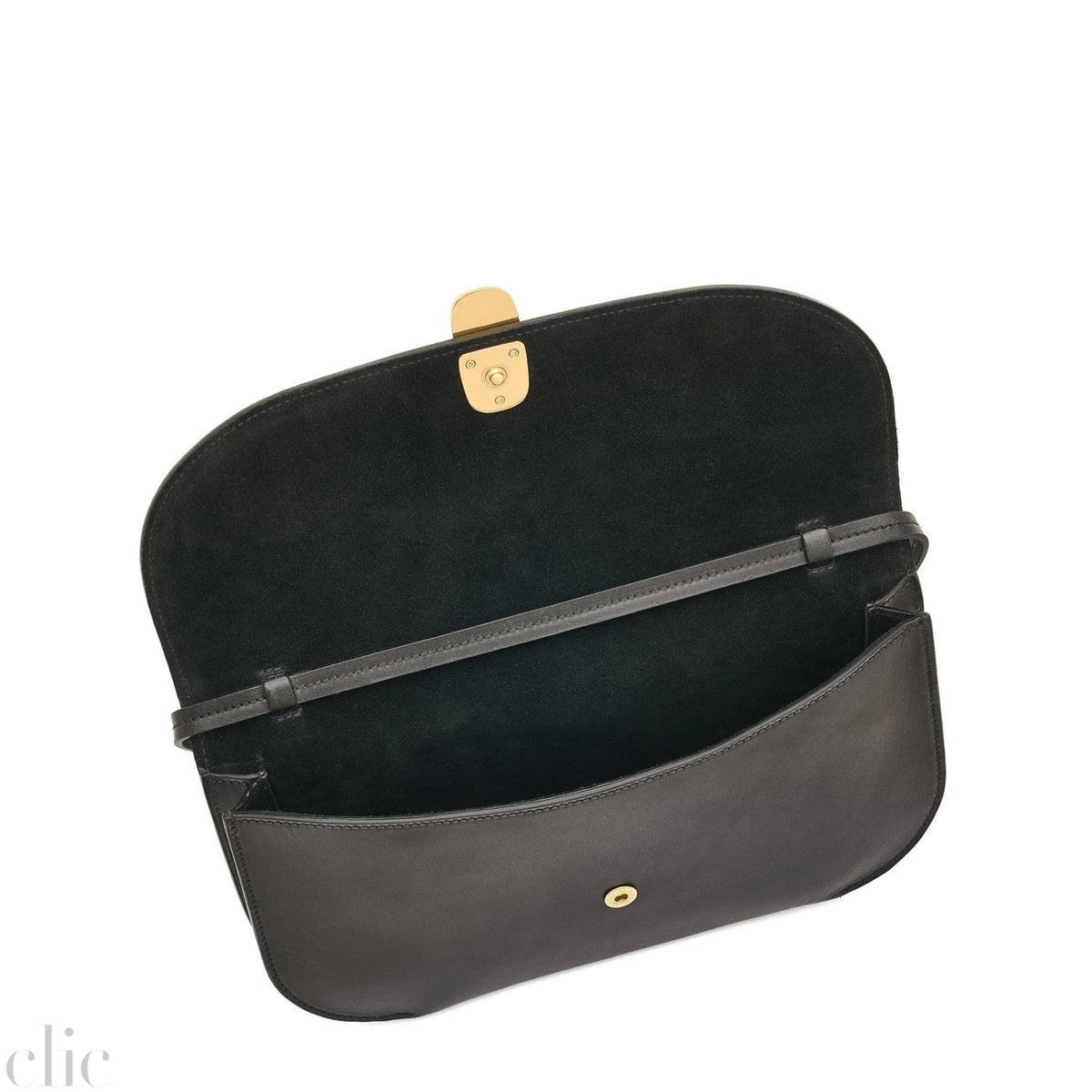 Atelier Clutch Leather Bag in Black, from IL Bisonte