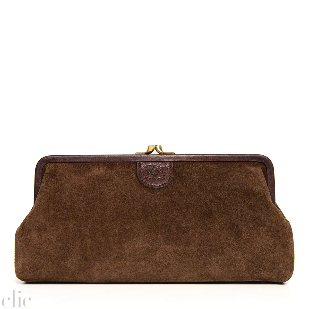 Suede Manuela Clutch in Caffe, from Il Bisonte