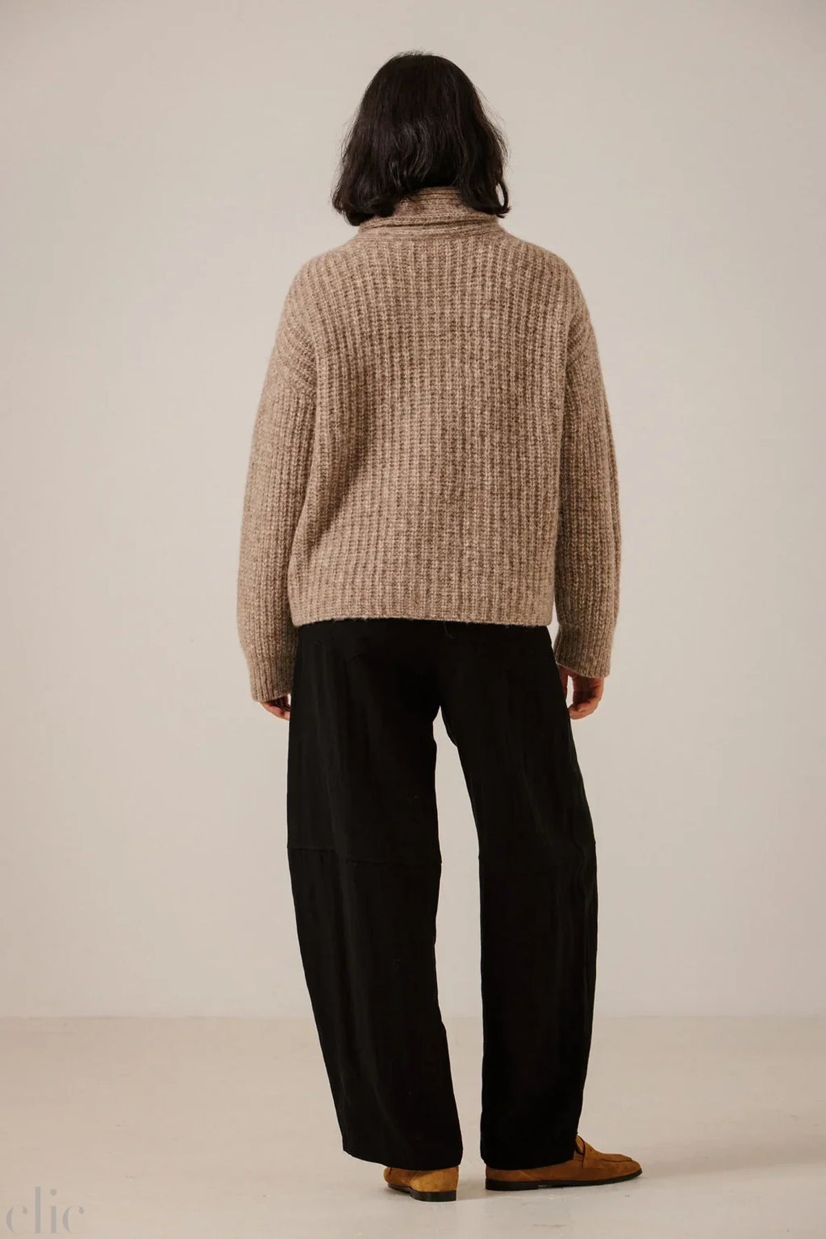 Oversized Shawl Cardigan in Fawn, from Bare Knitwear