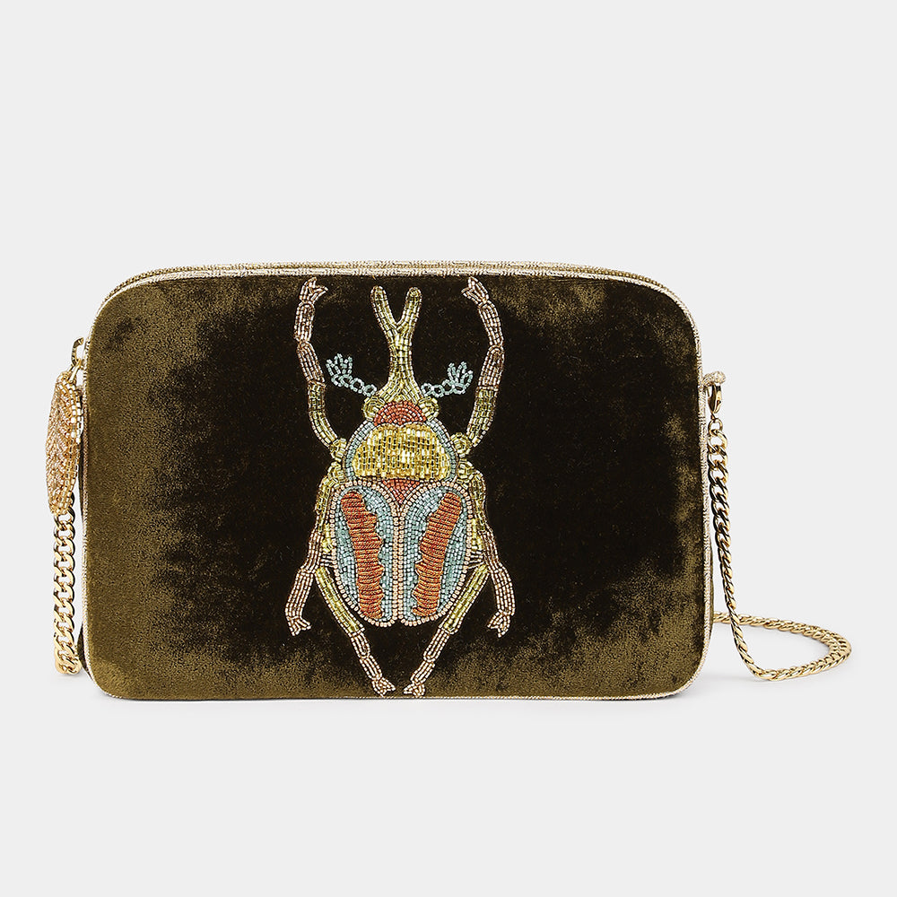 Beetle Sling Bag in Khaki, from Olivia Dar