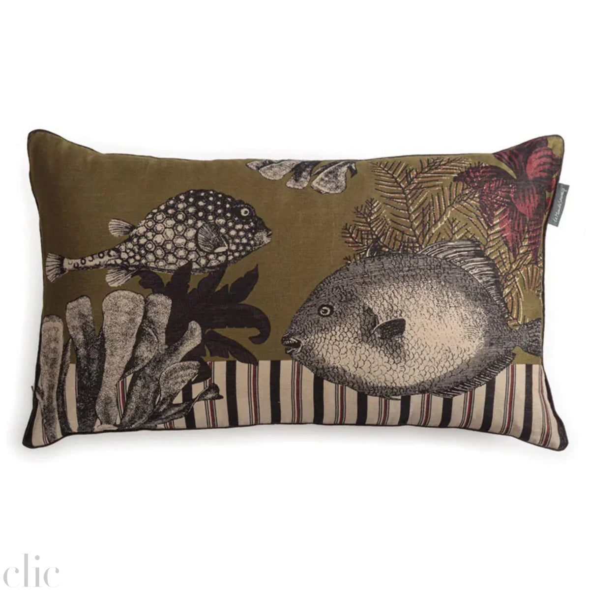 Bestiaire Fish Cushion, from Le Monde Sauvage by Beatrice Laval