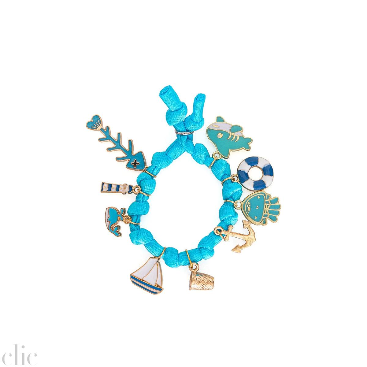 Bikini Bracelet Summer with Charm in Light Blue, from Keep Out Bracelets