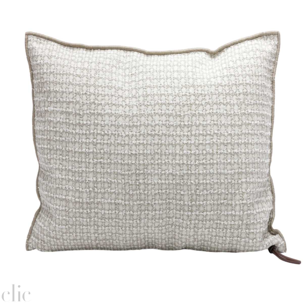 Bistrot Jacquard 26x26 Pillow in Off White, from Maison de Vacances