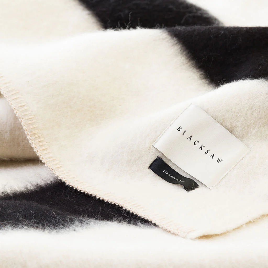 The Siempre Blanket in Ivory and Black, from Blacksaw