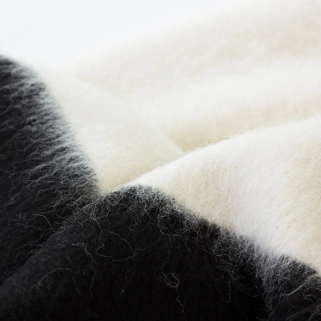 The Siempre Blanket in Ivory and Black, from Blacksaw