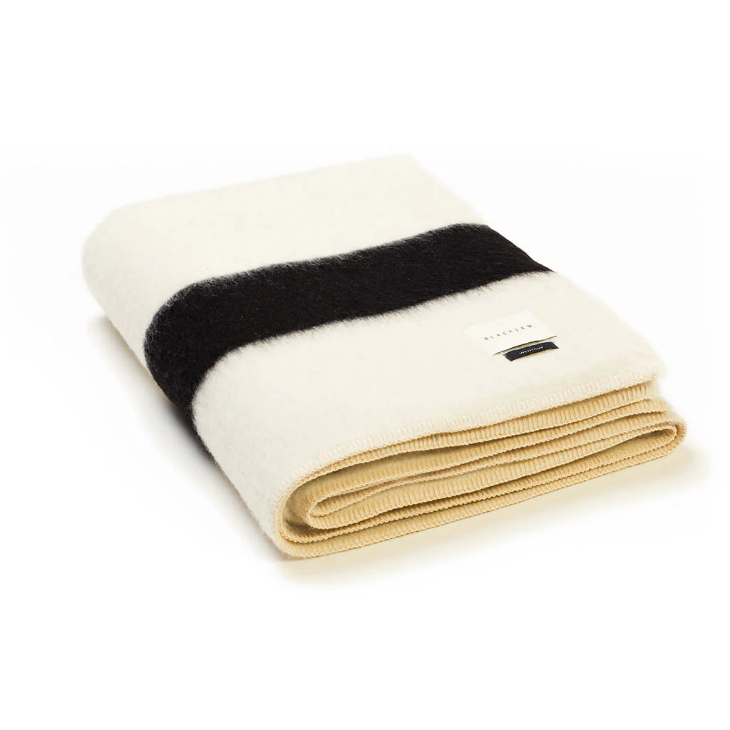 The Siempre Blanket in Ivory and Black, from Blacksaw