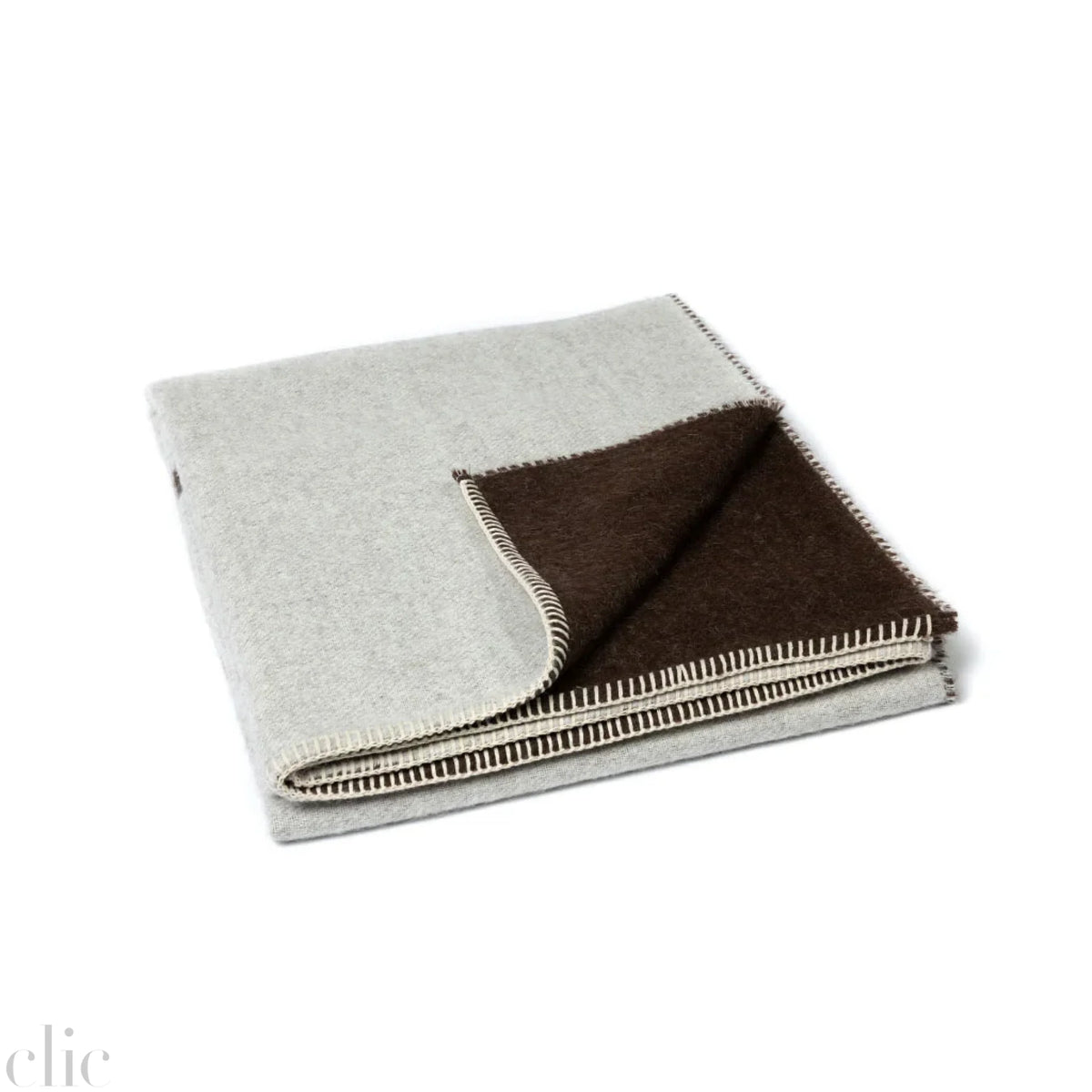 Berlin Reversable Throw in Ivory and Coffee