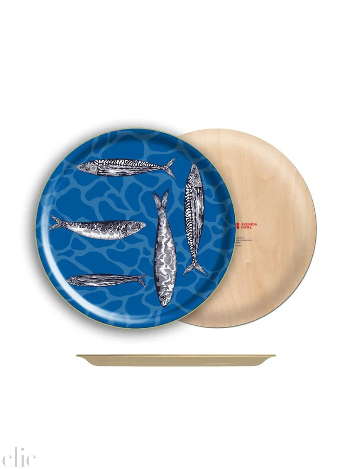 Blue Tide Round Tray, from Avenida Home