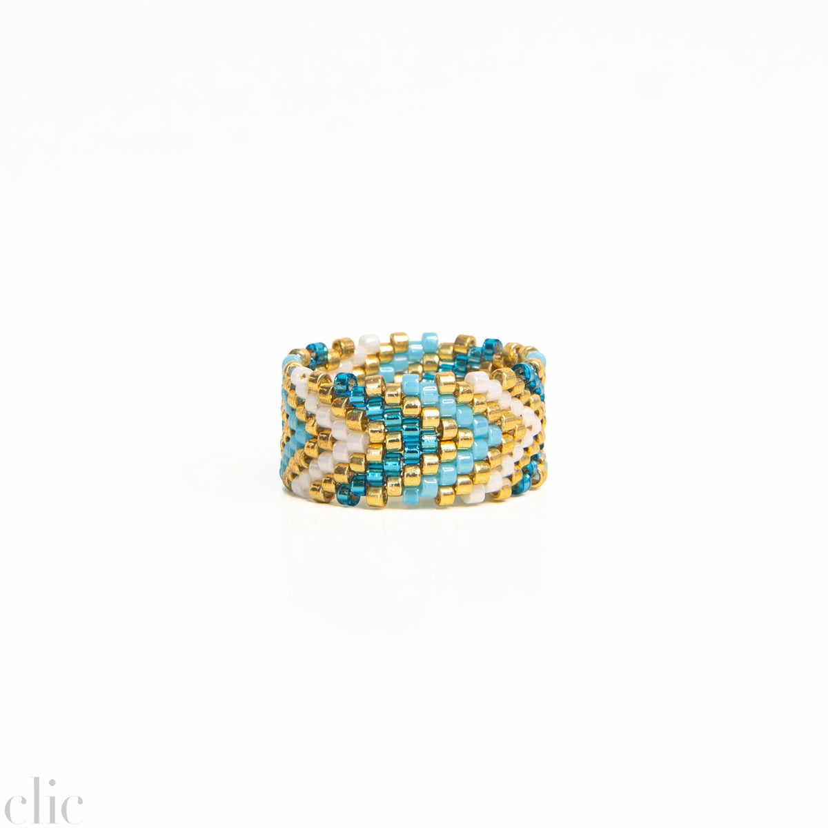 Miyuki Ring 4 in Blue, from Mercado
