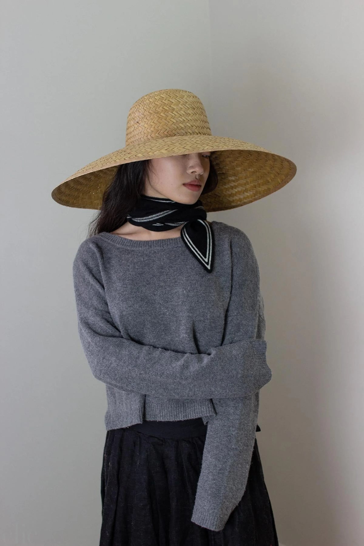 Bronte Cashmere Scarf in Black, from Oats & Rice