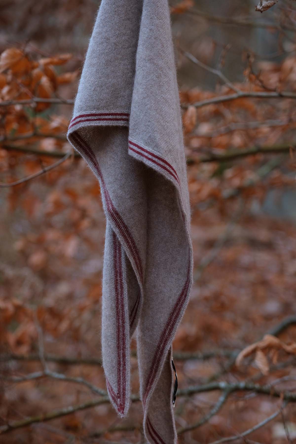 Bronte Spindle-shaped Knitted Cashmere Scarf Mocha Brown, from Oats and Rice