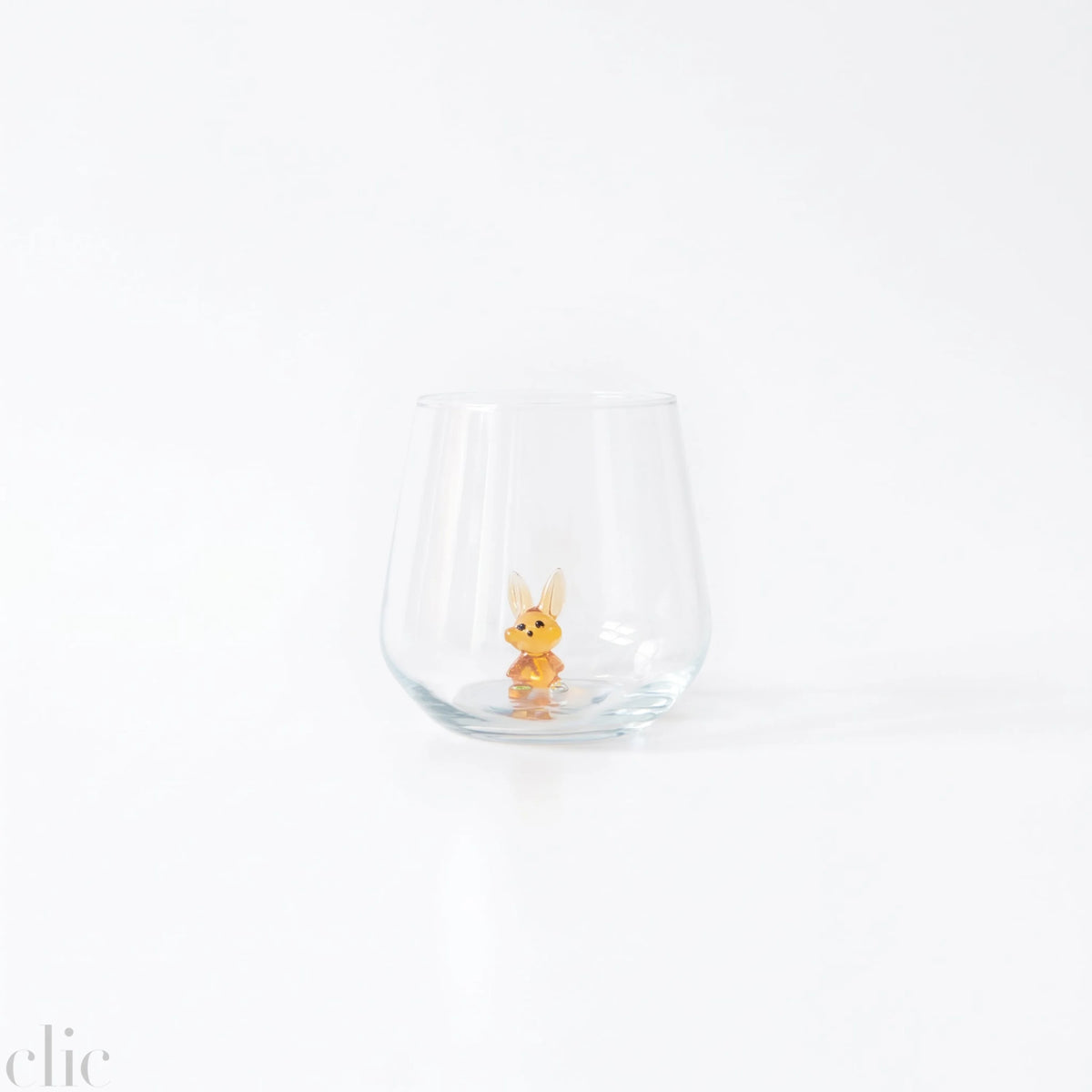 Rabbit Drinking Glass in Amber