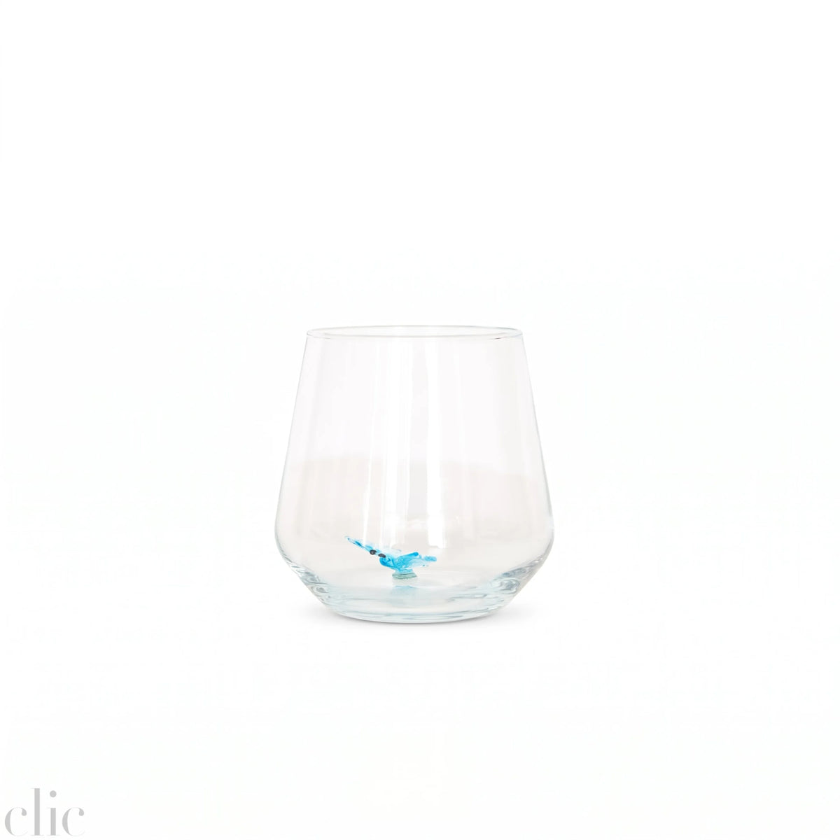 Butterfly Drinking Glass in Blue