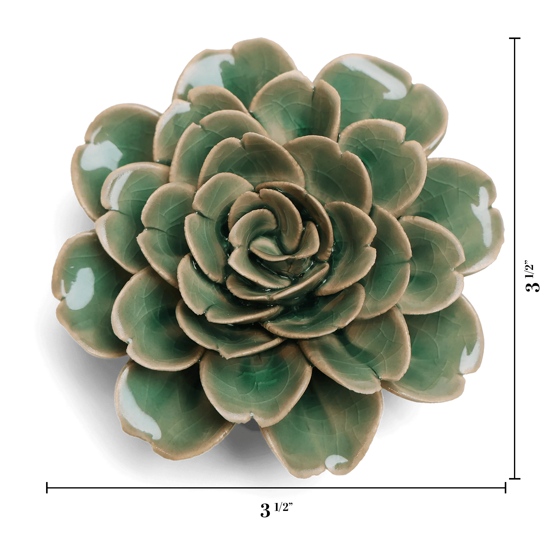 English Garden Ceramic Flower in Pastel Green Tea Rose, from Chive
