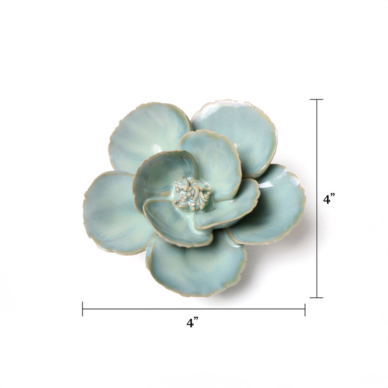 Ceramic Flowers in Teal Lotus, from Chive