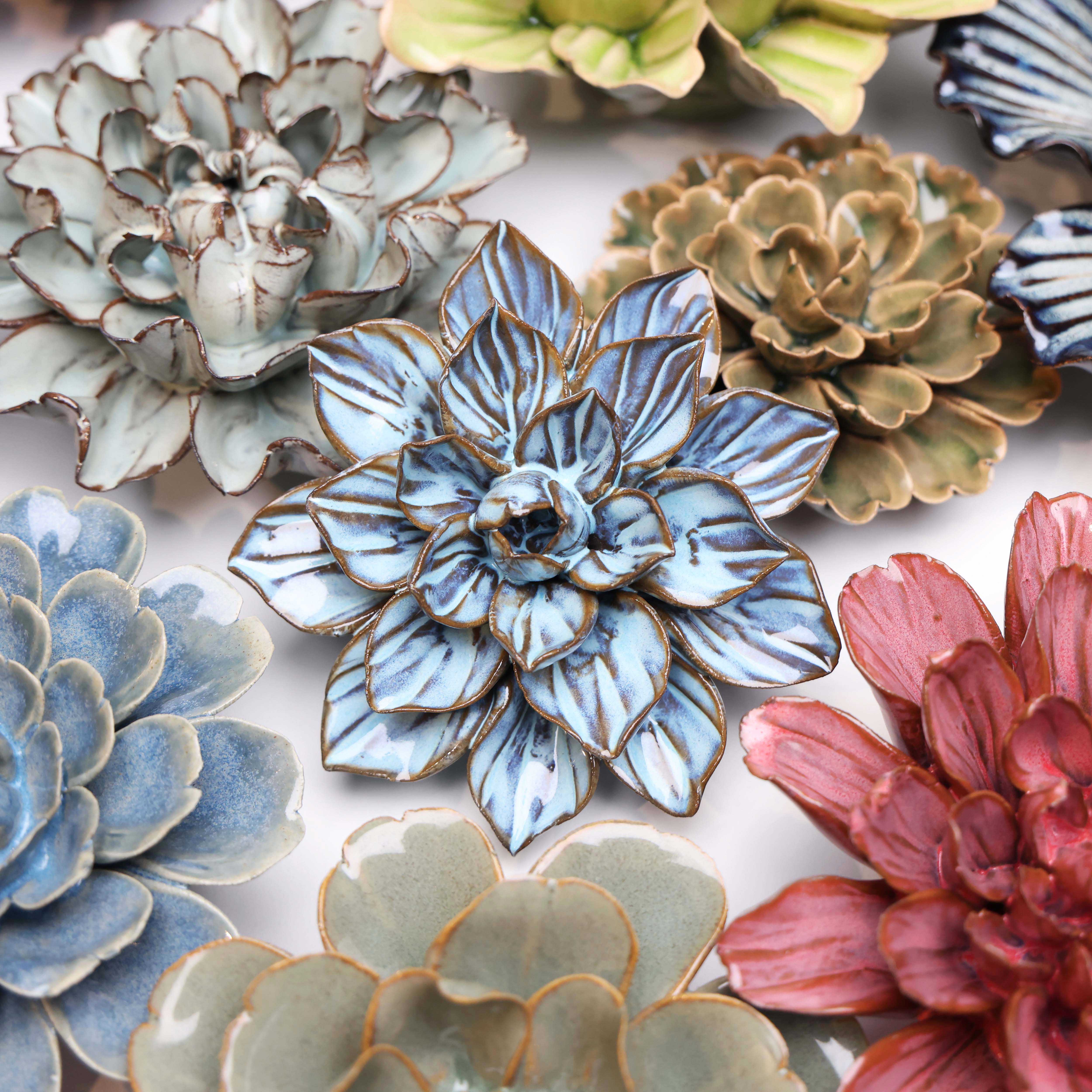 Japan Ceramic Flower in Blue Aster, from Chive