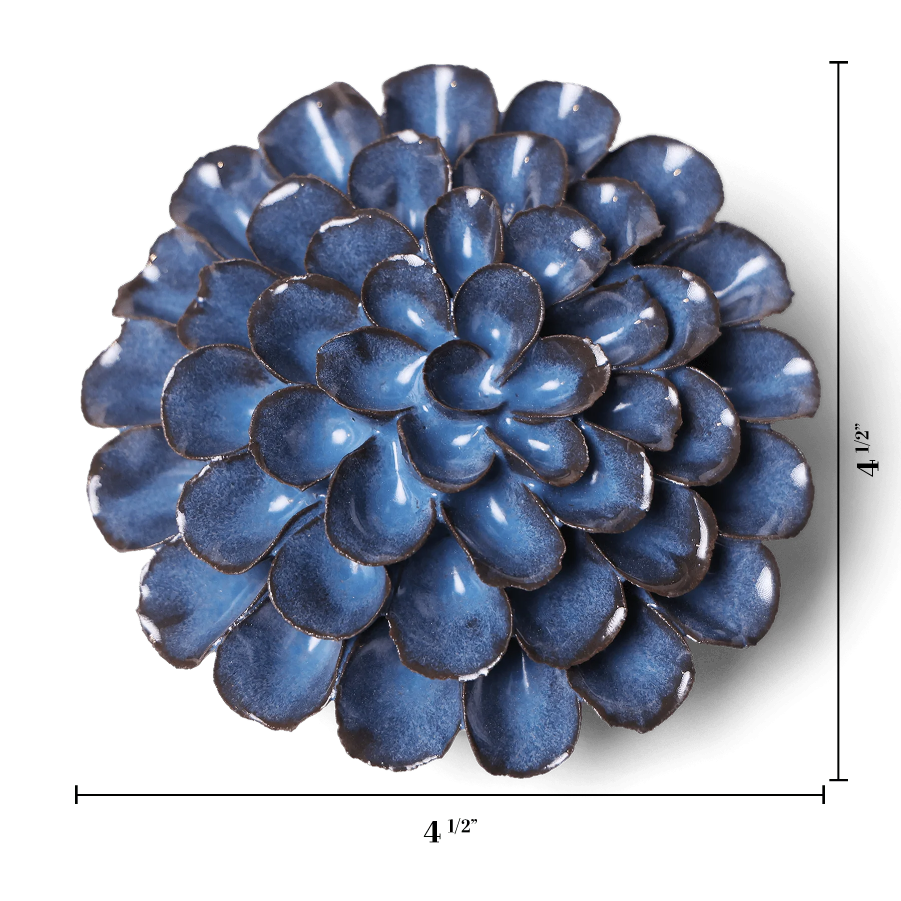 Japan Ceramic Dahlia Flower in Blue Grey, from Chive