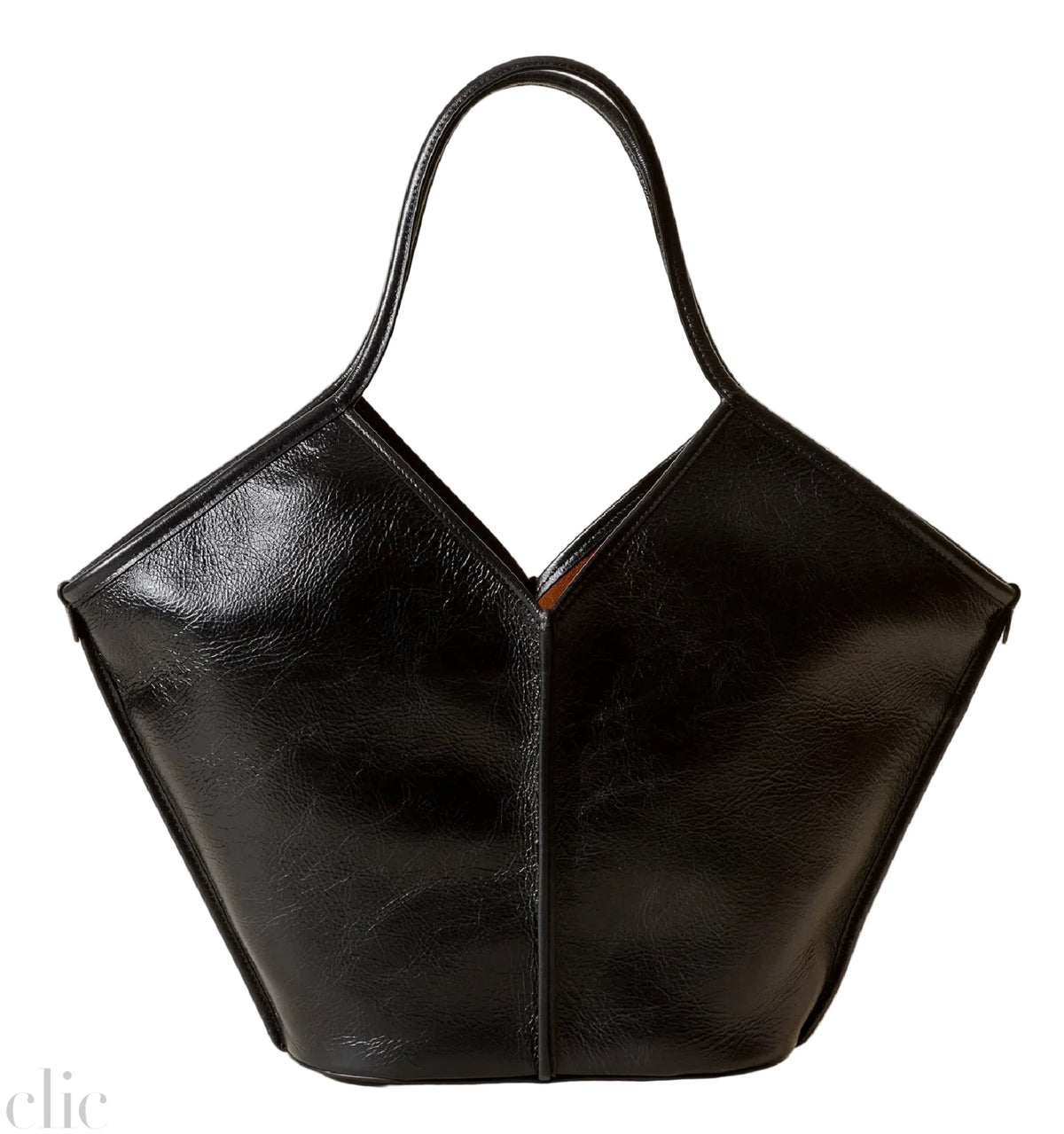 Calella Distressed Leather Tote in Black, from Hereu