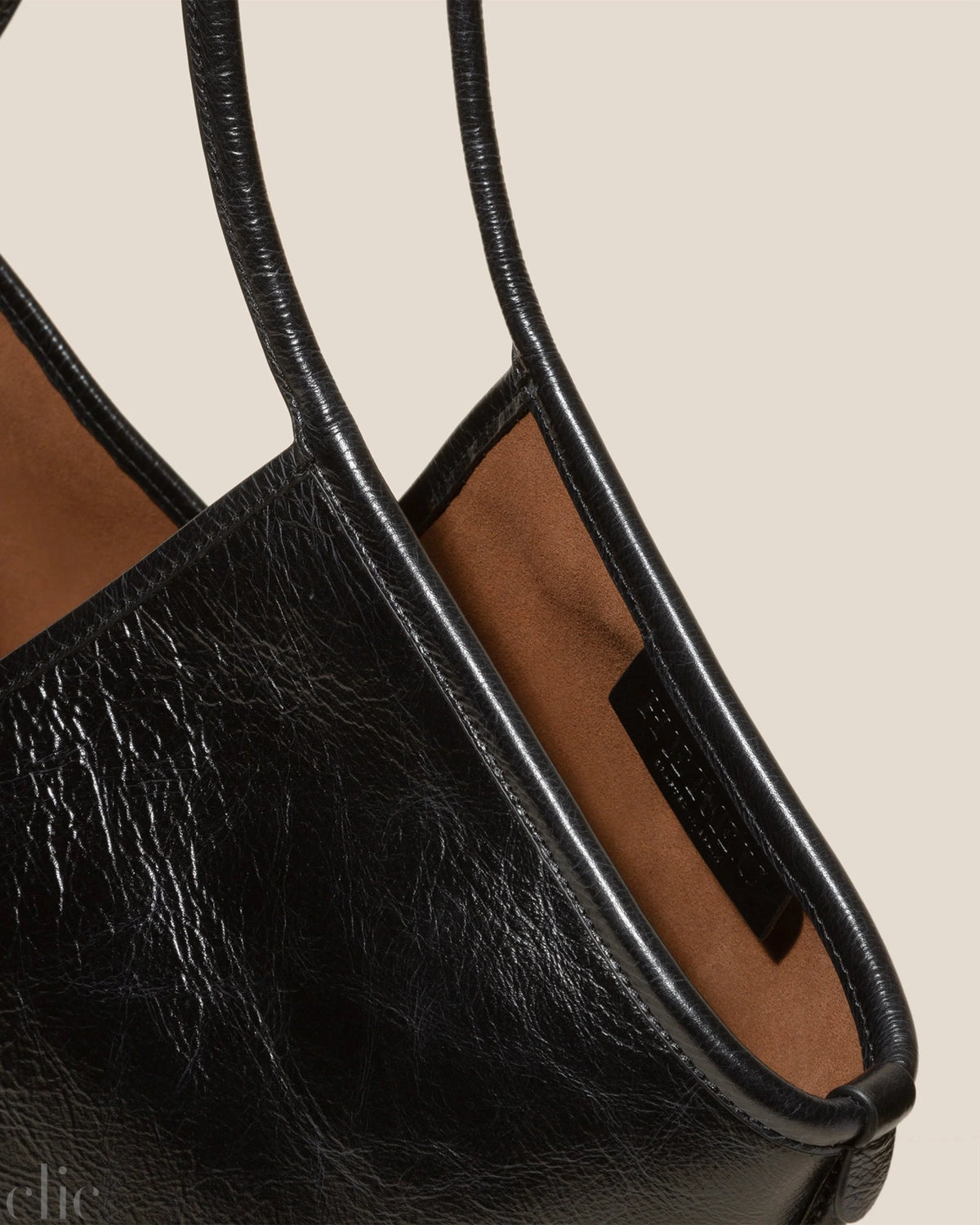 Calella Distressed Leather Tote in Black, from Hereu