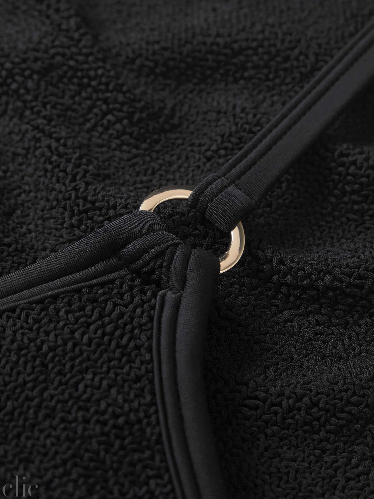 Clara Swimsuit With Gold Hoop in Black, from Hunza G