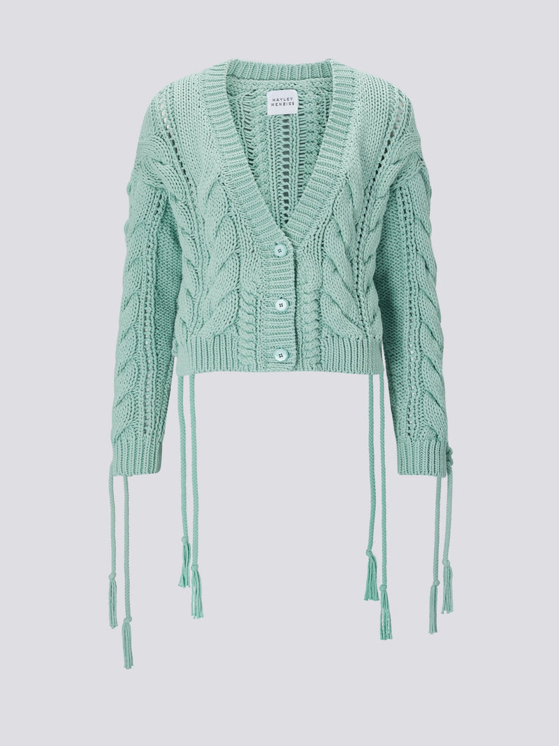 Cotton Lace Up Cardigan, from Hayley Menzies