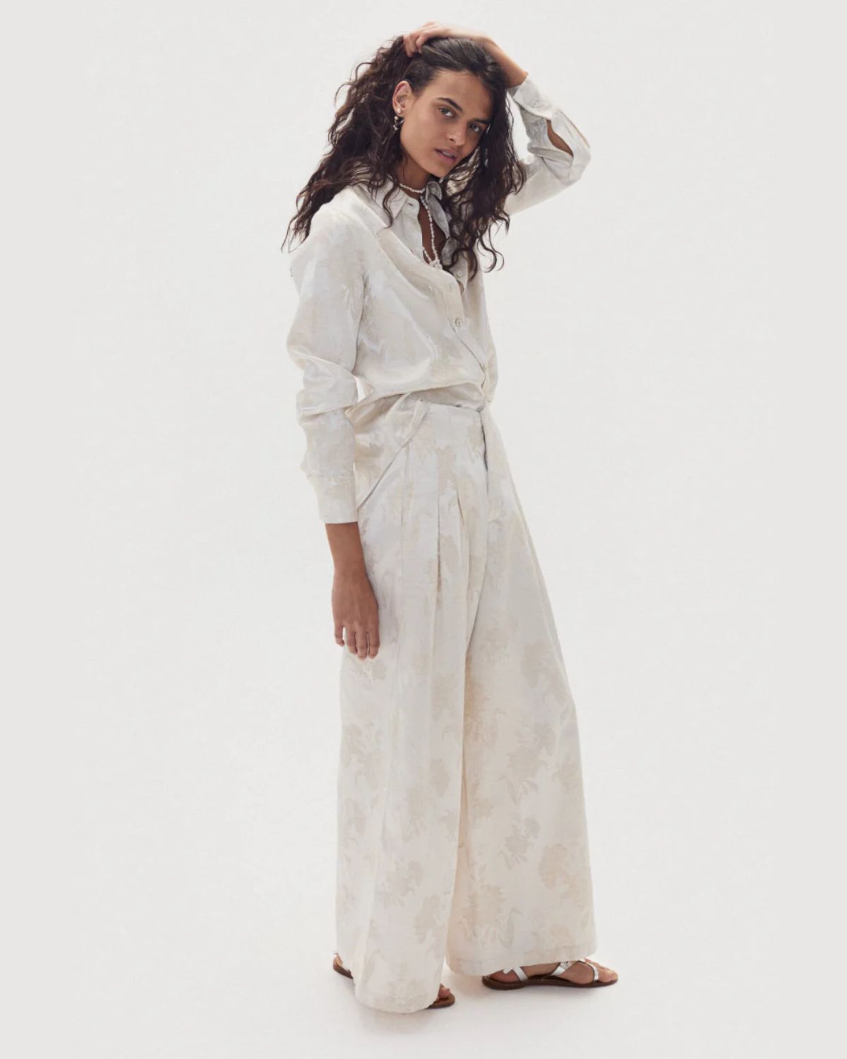 Culotte Brocade Pants in Ivory Garden, from Lanhtropy