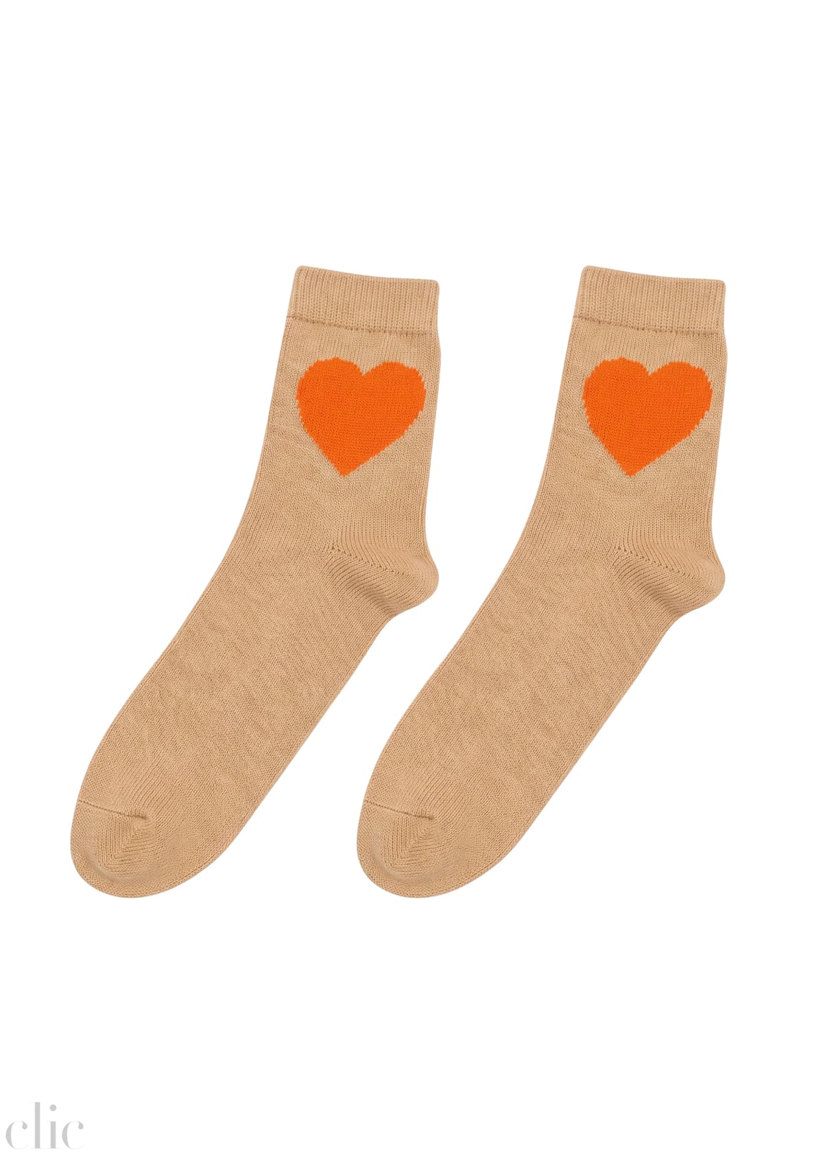 Cashmere Heart Socks in Camel and Orange, from Jumper 1234