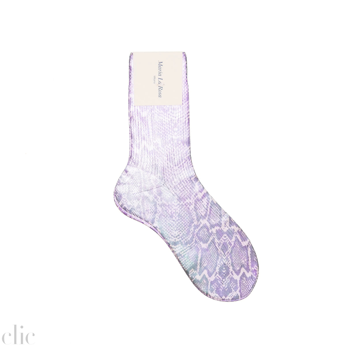 Cangiante Ribbed Socks in Python Light, from Maria La Rosa