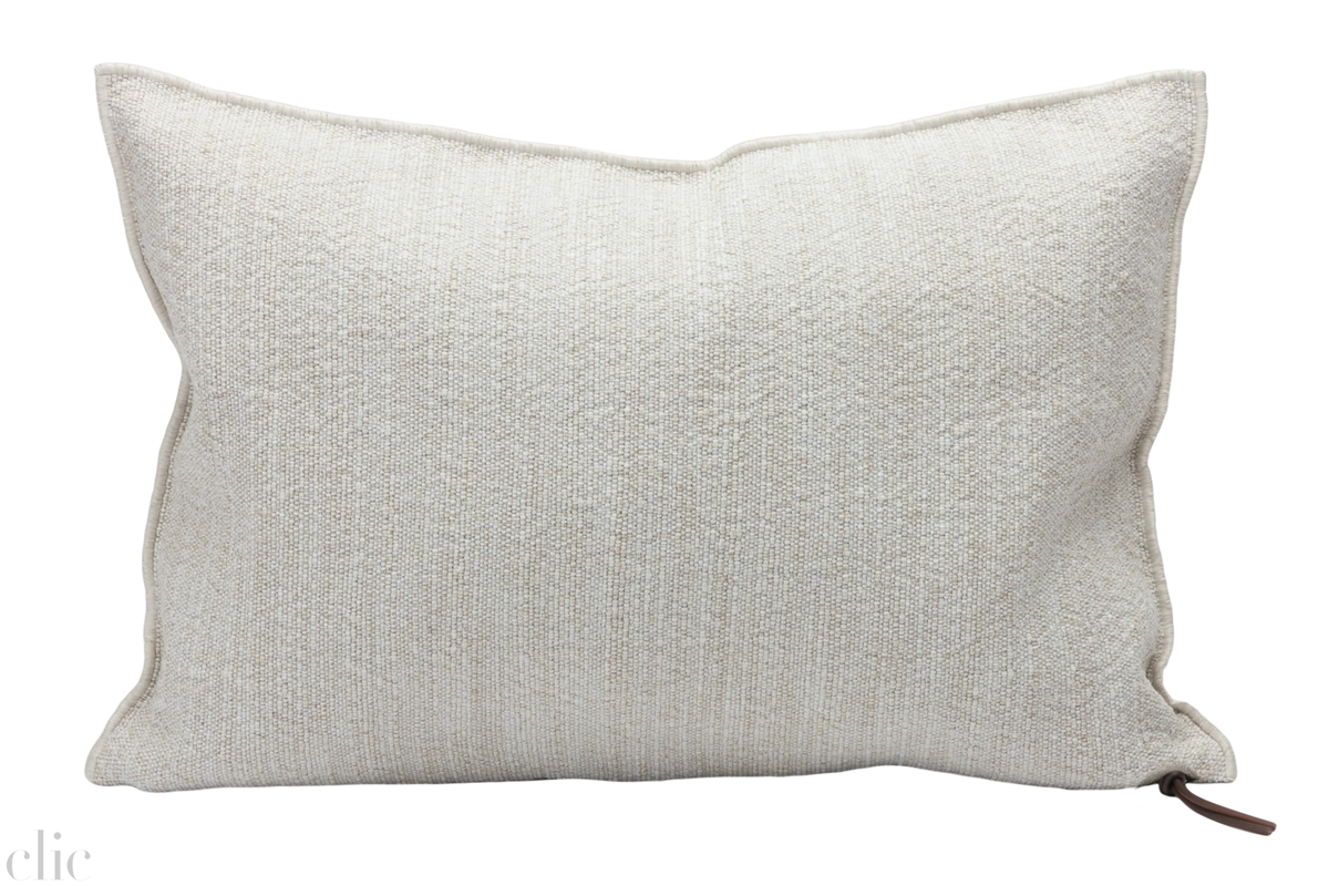 Canvas Outdoor Puglia Pillow 16" x 14" in Off White, from Maison de Vacances