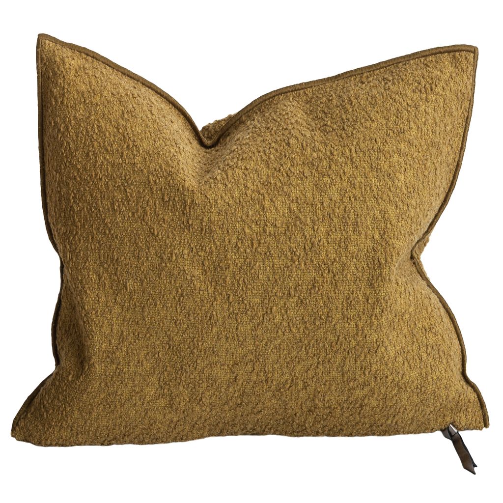 Canvas Wooly 26x26 Pillow in Ocre, from Maison de Vacances
