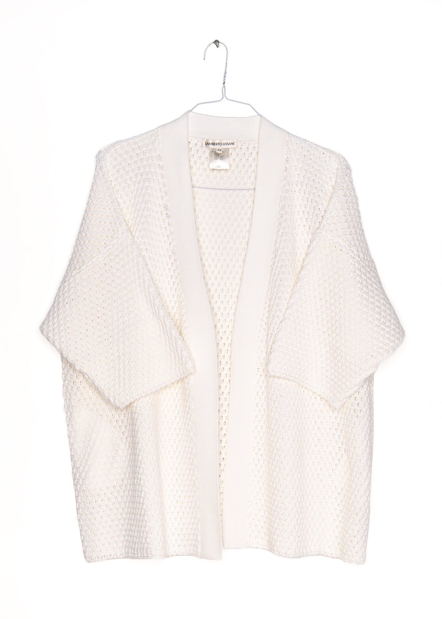 Cardigan in White, from Lamberto Losani