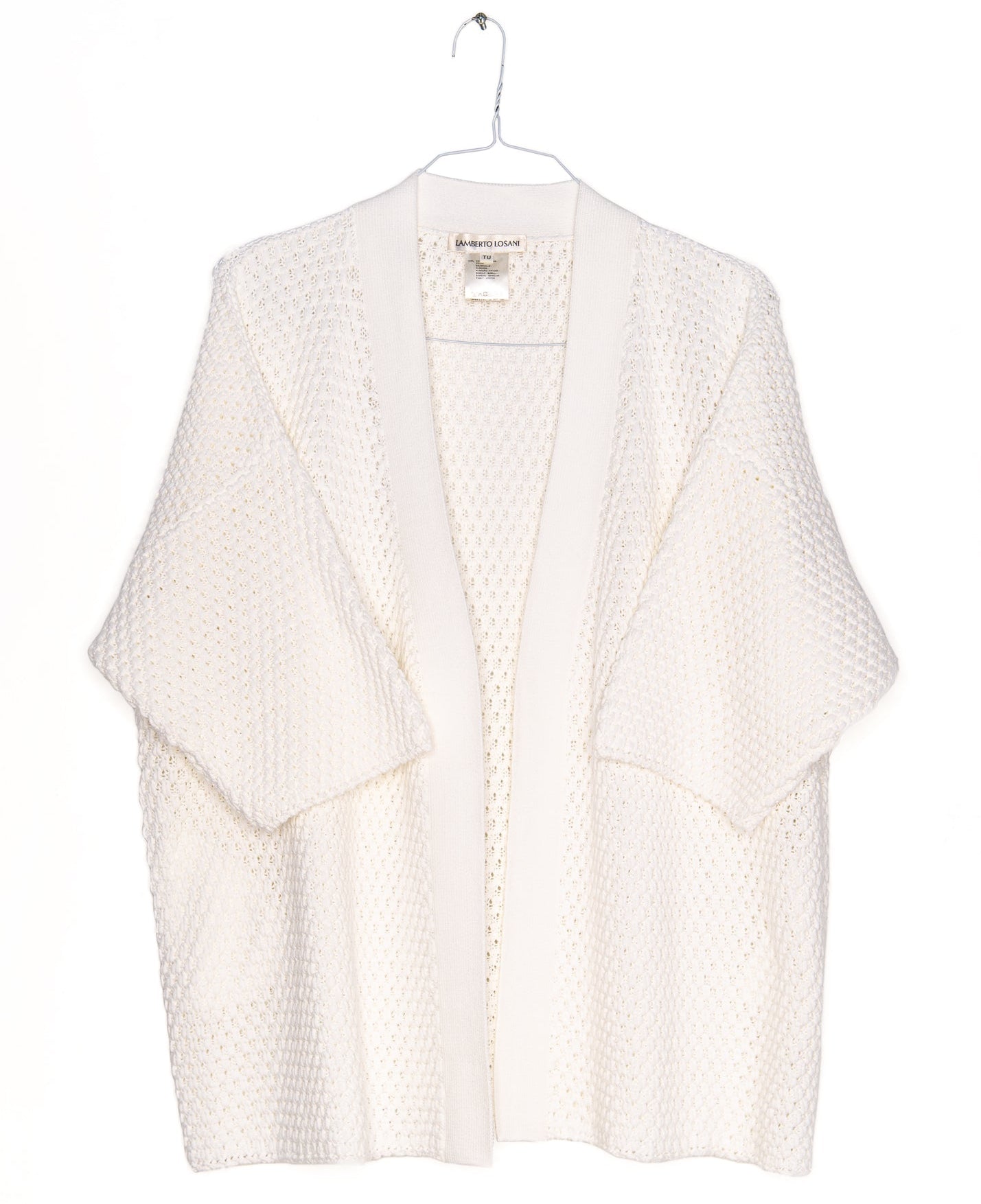Cardigan in White, from Lamberto Losani
