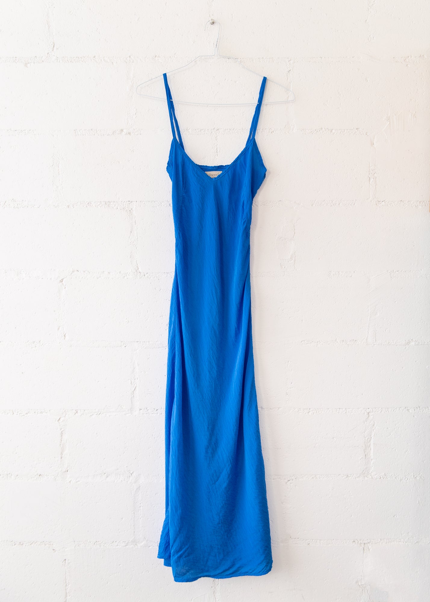 Carmel Naked Dress with Straps in Jeans, from 9 Seed