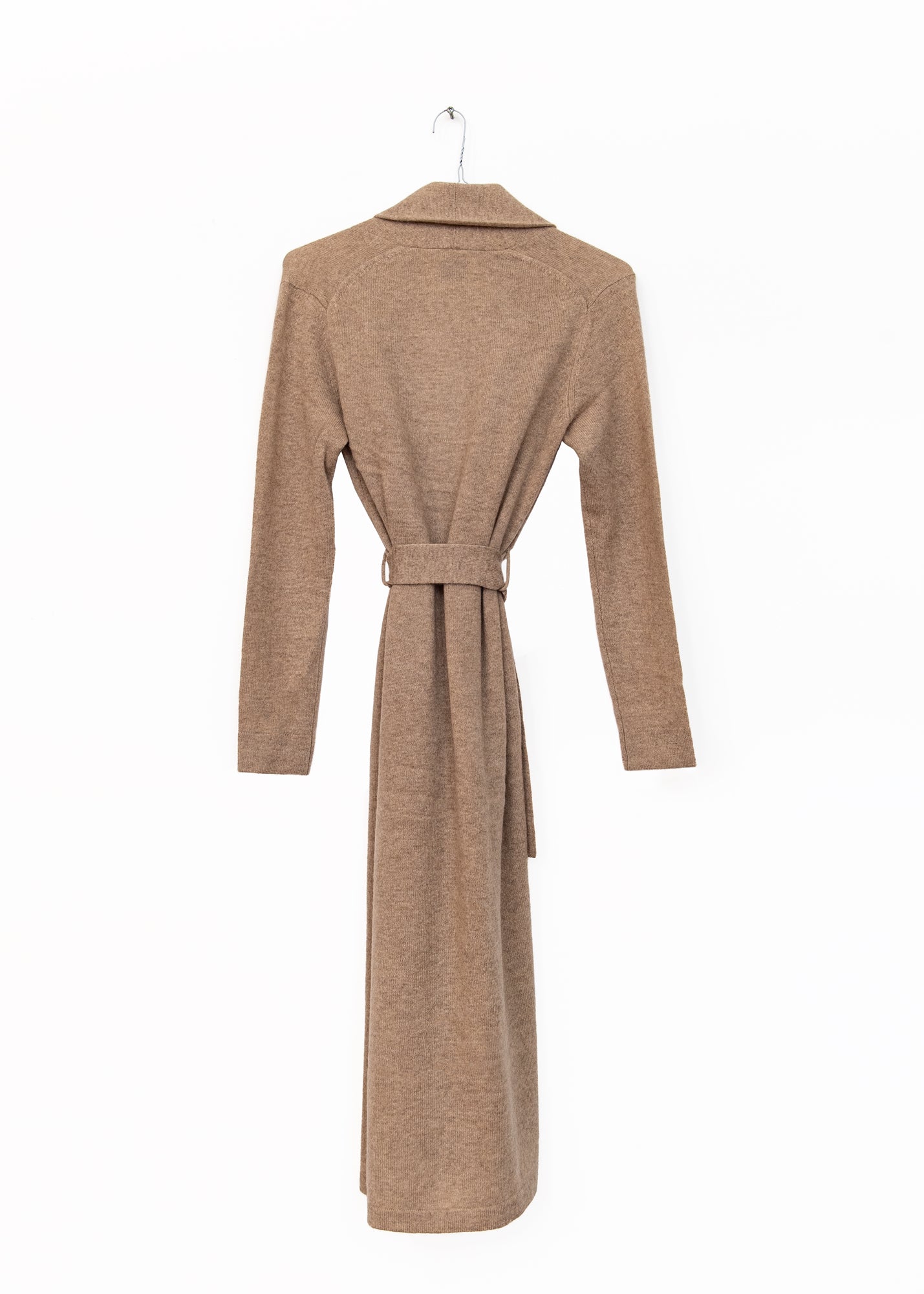Cashmere Long Robe in Taupe Heather, from White and Warren