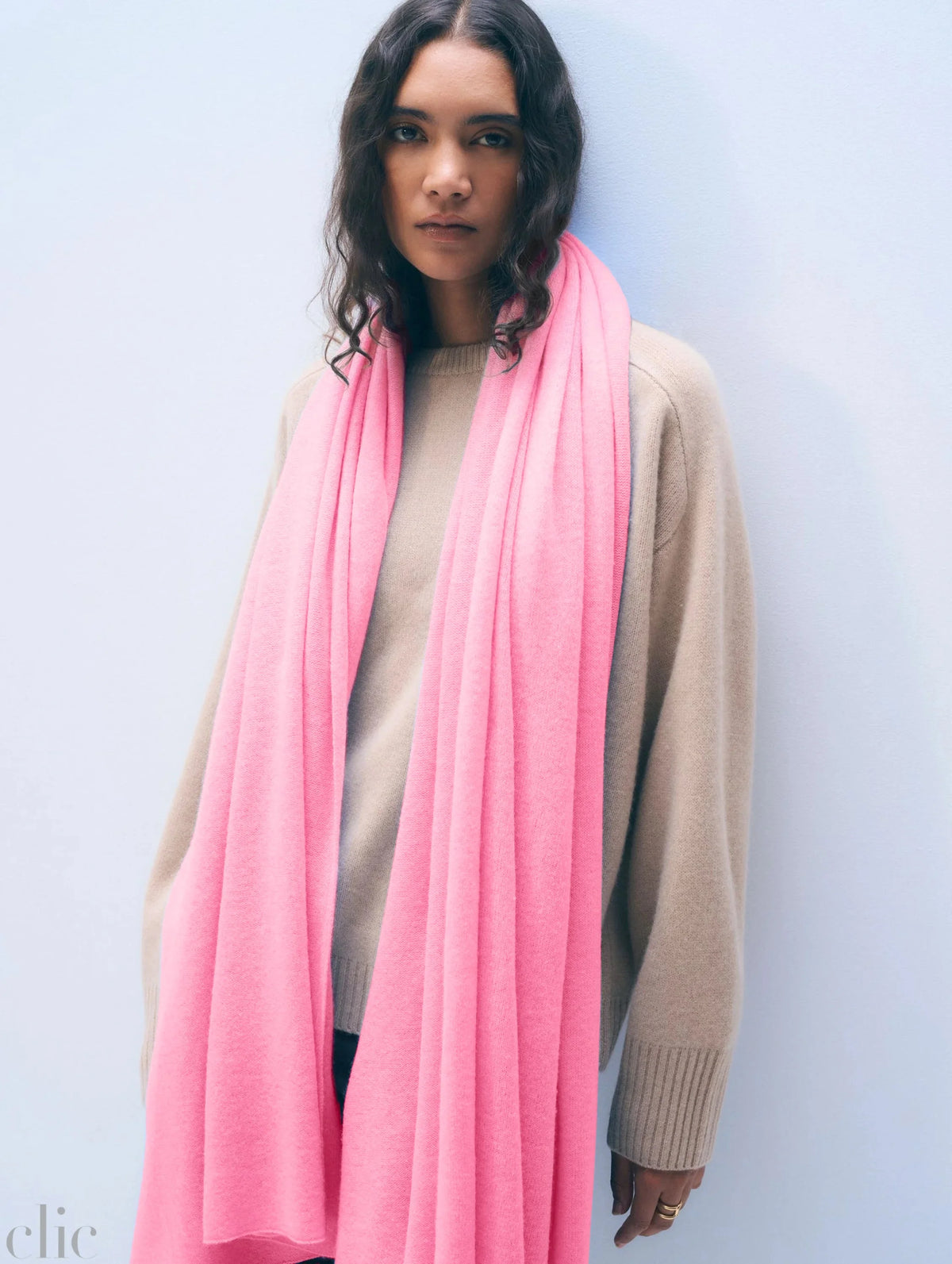 Cashmere Travel Wrap in Pink Bud, from White and Warren