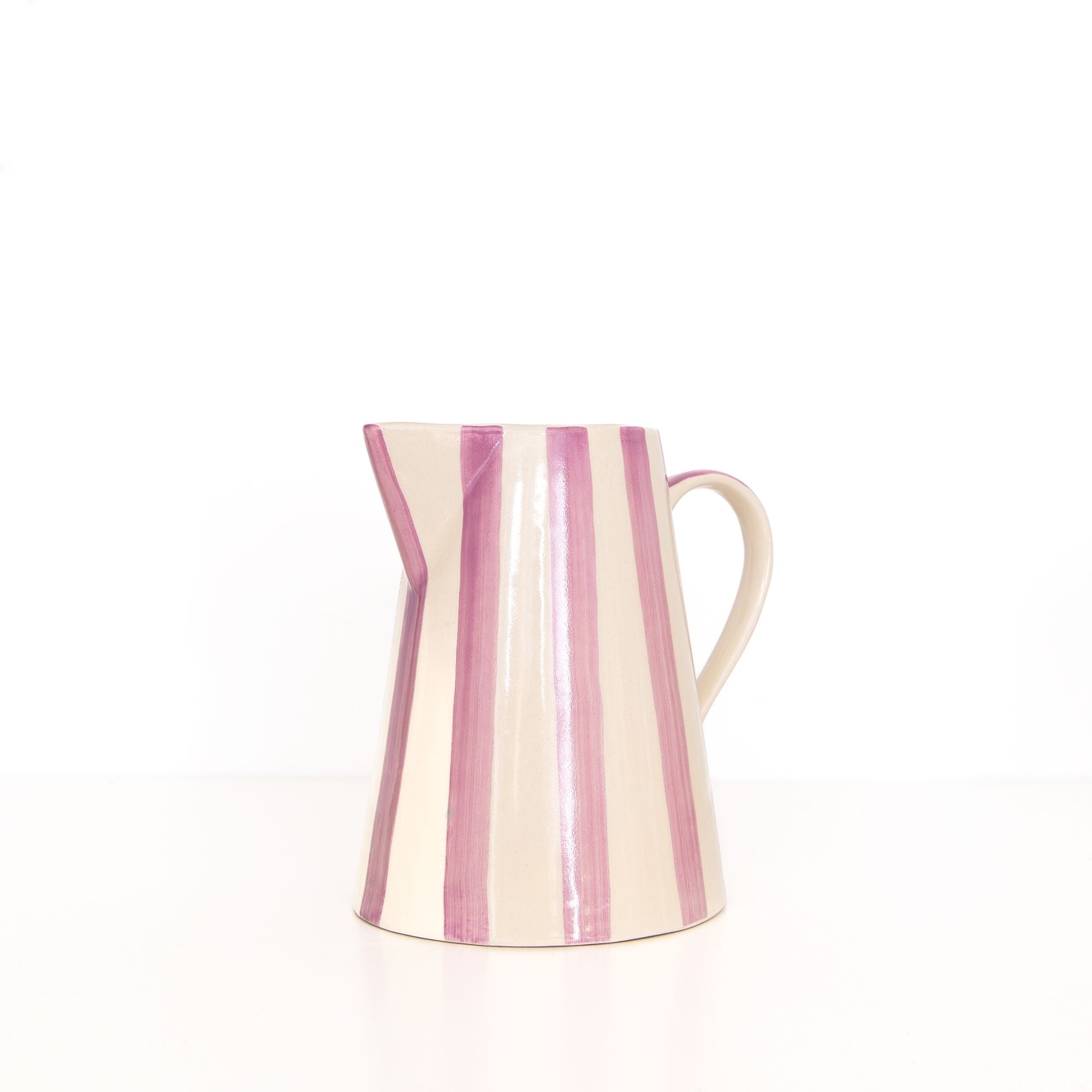 Ceramic Stripe Pitcher in Purple, from Casa Amarosa