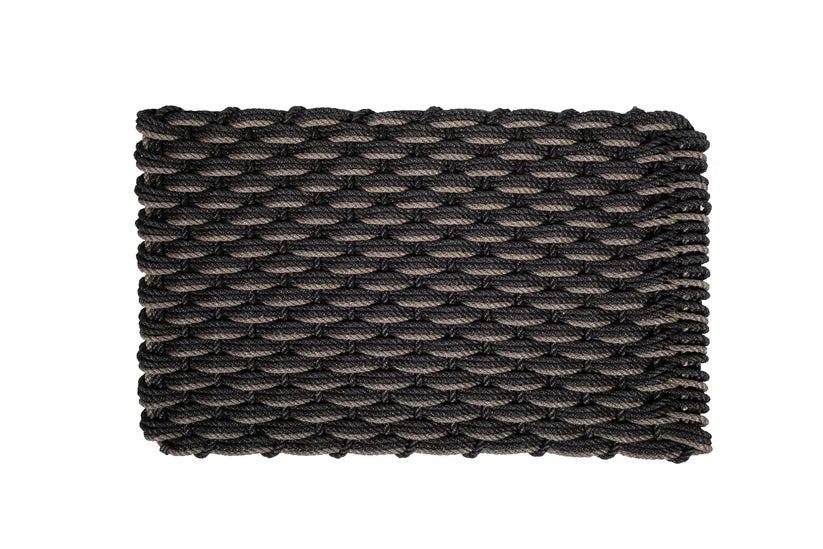 Large Triple Weave Doormat in Mushroom and Charcoal, from The Rope Co.