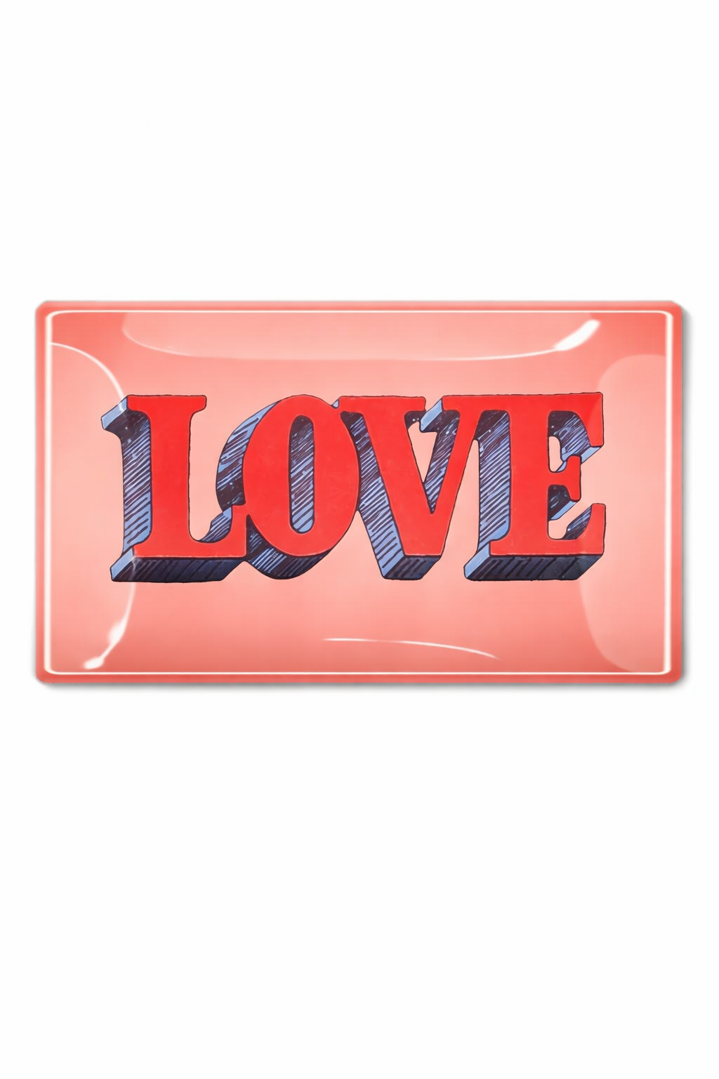 Medium Love Vintage Text Glass Tray, from Ben's Garden