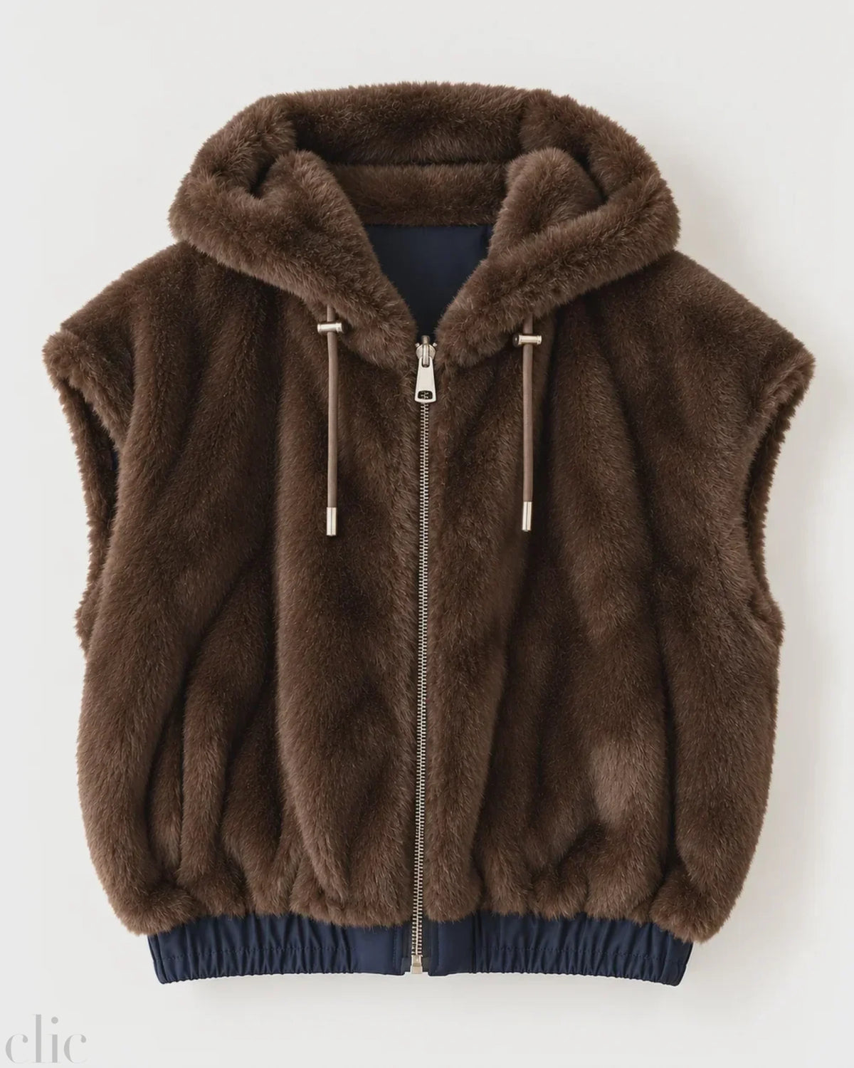 Reversible Faux Gilet in Dark Brown and Navy, from Frisson