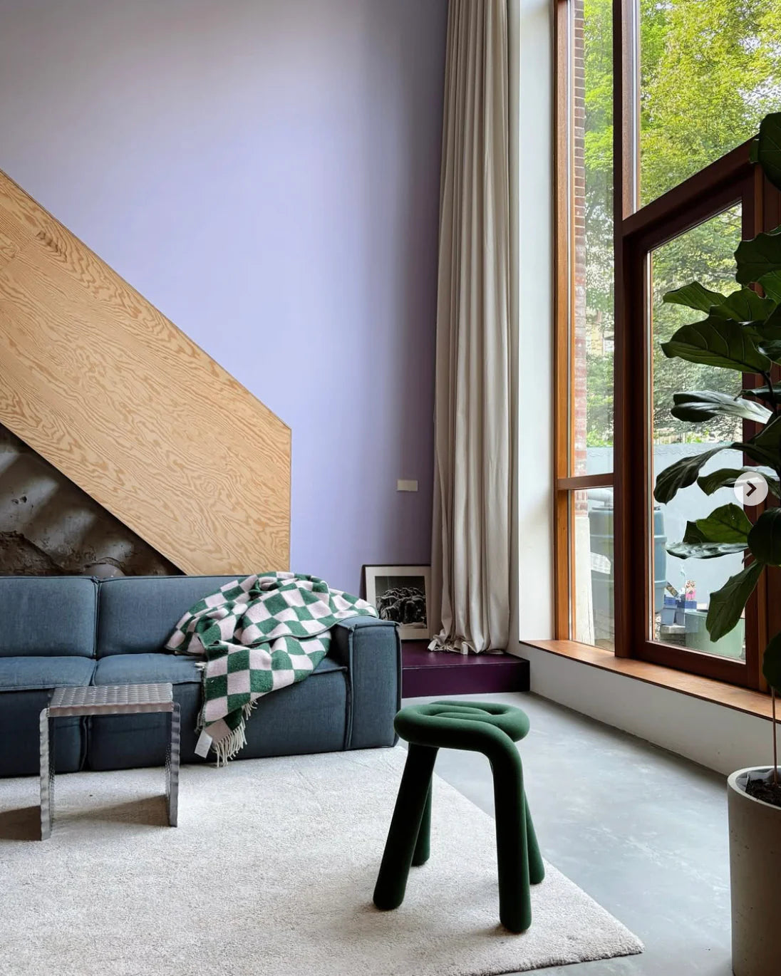 Checkerboard Blanket in Green and Pink, from Maison Duex