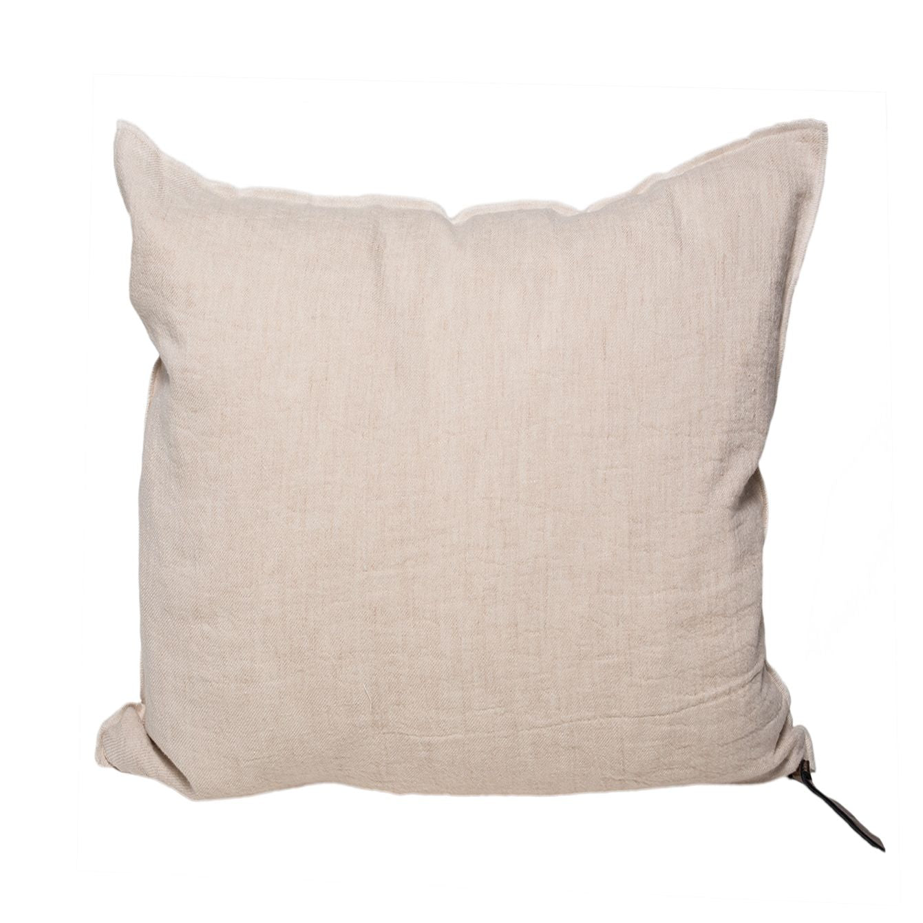 Crumpled Washed Linen Pillow 26" x 26" in Creme, from Maison De Vacances