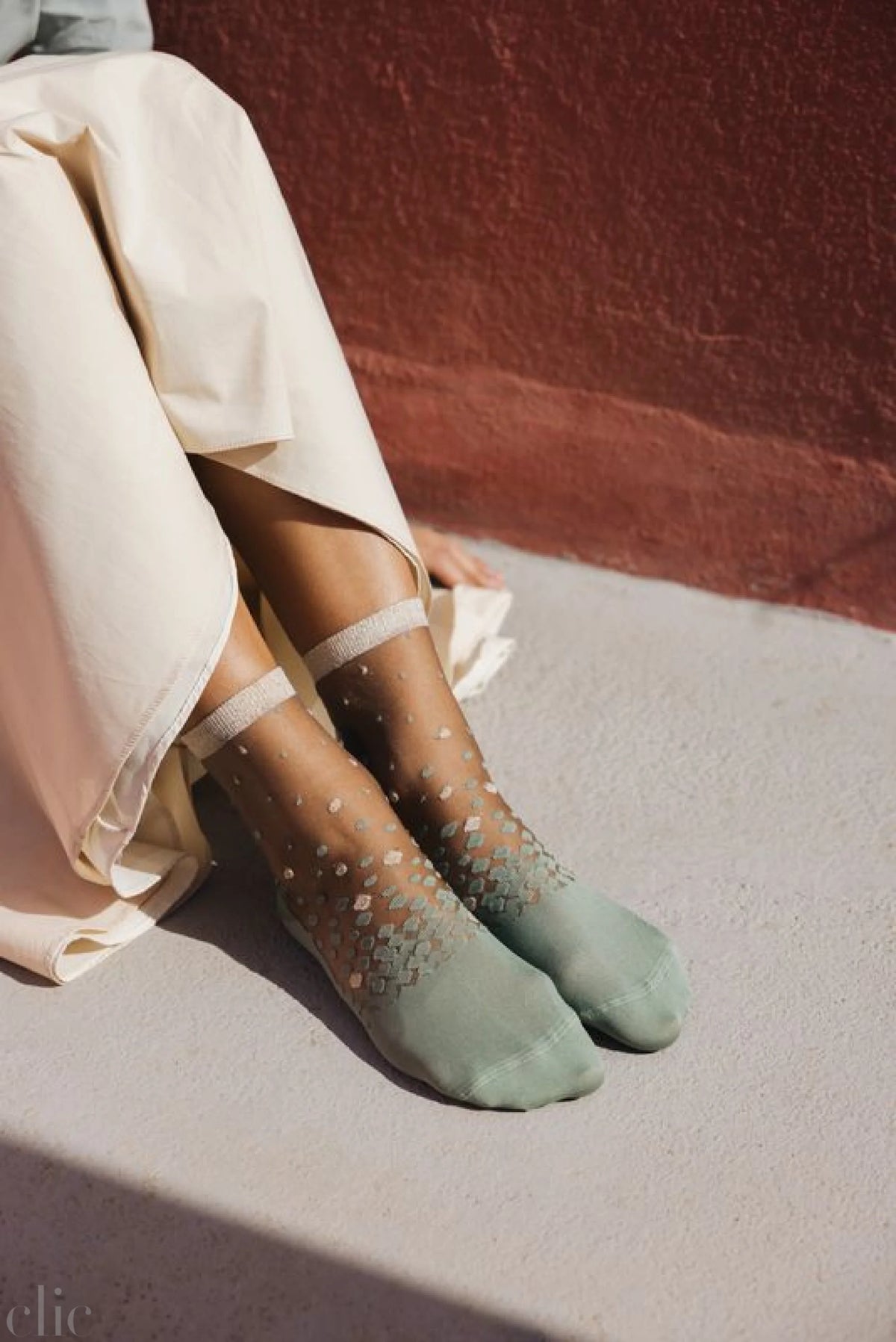 Nakameguro socks in Champagne, from Atelier St Eustache
