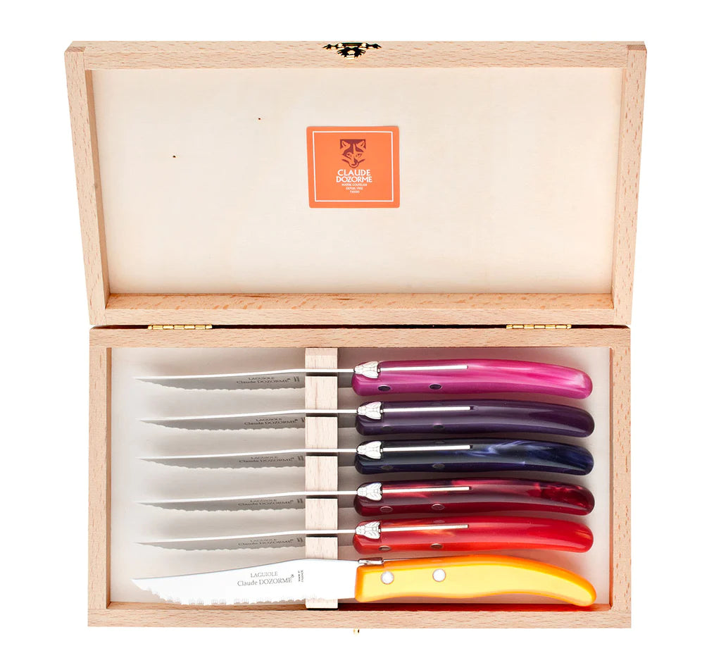 Laguiole Light Wood Steak Knives - Set of 6 - Browns Kitchen