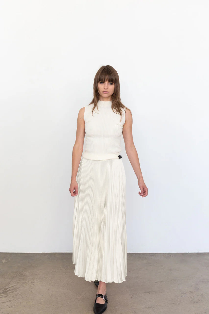Benedetto Midi Skirt in Ivory, from Loyd Ford