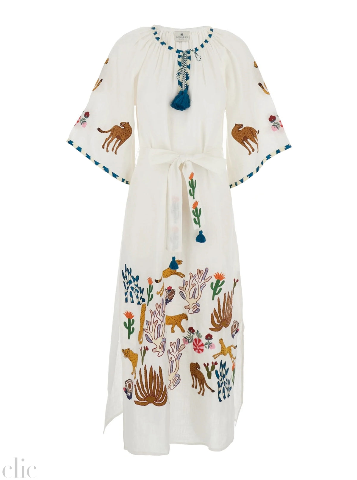 Congo Veronica Kaftan in White, from Benaras by Citrus