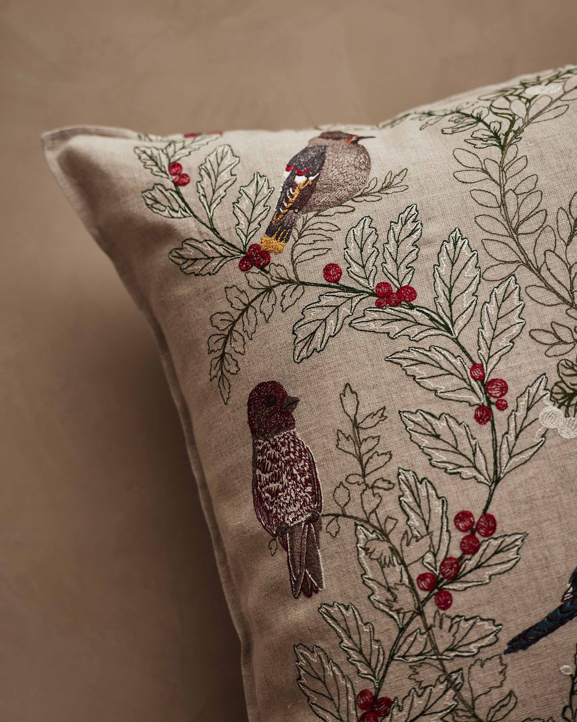 Winter birds Pillow, from Coral & Tusk