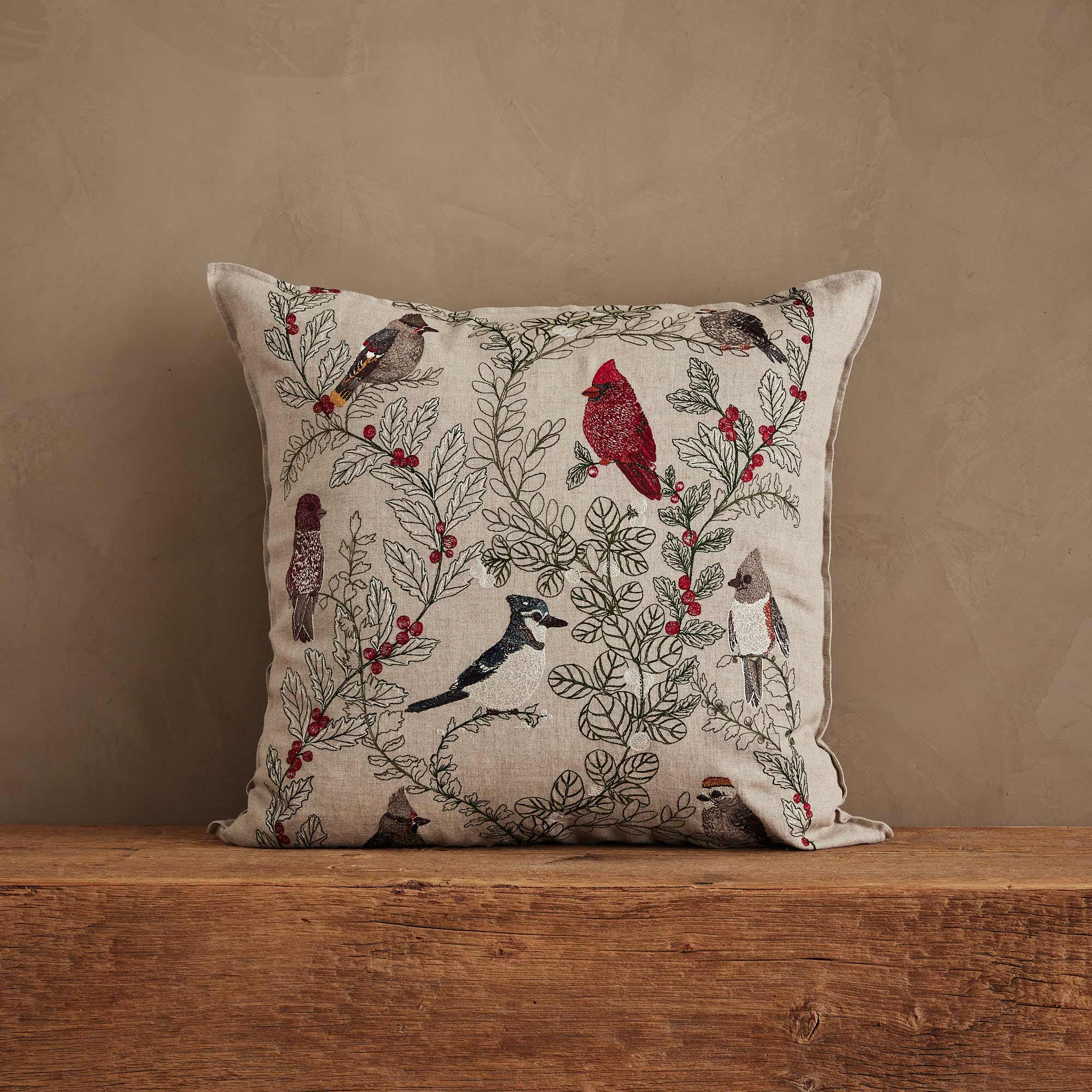 Winter birds Pillow, from Coral & Tusk