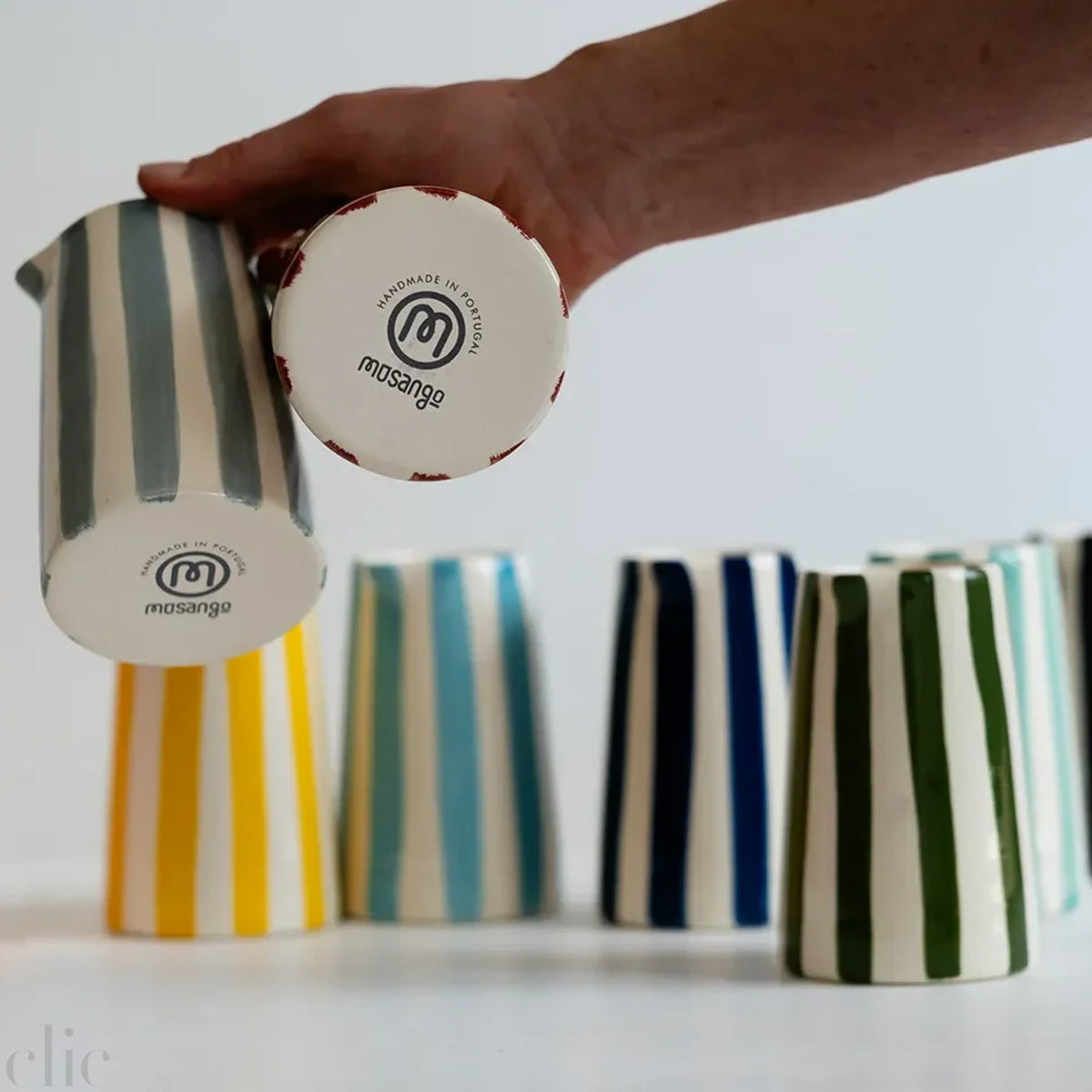 Creamer in Candy Stripe Dove Grey