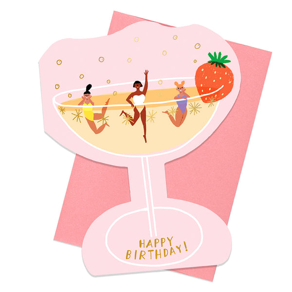 Champagne Birthday Card, from Carolyn Suzuki Goods